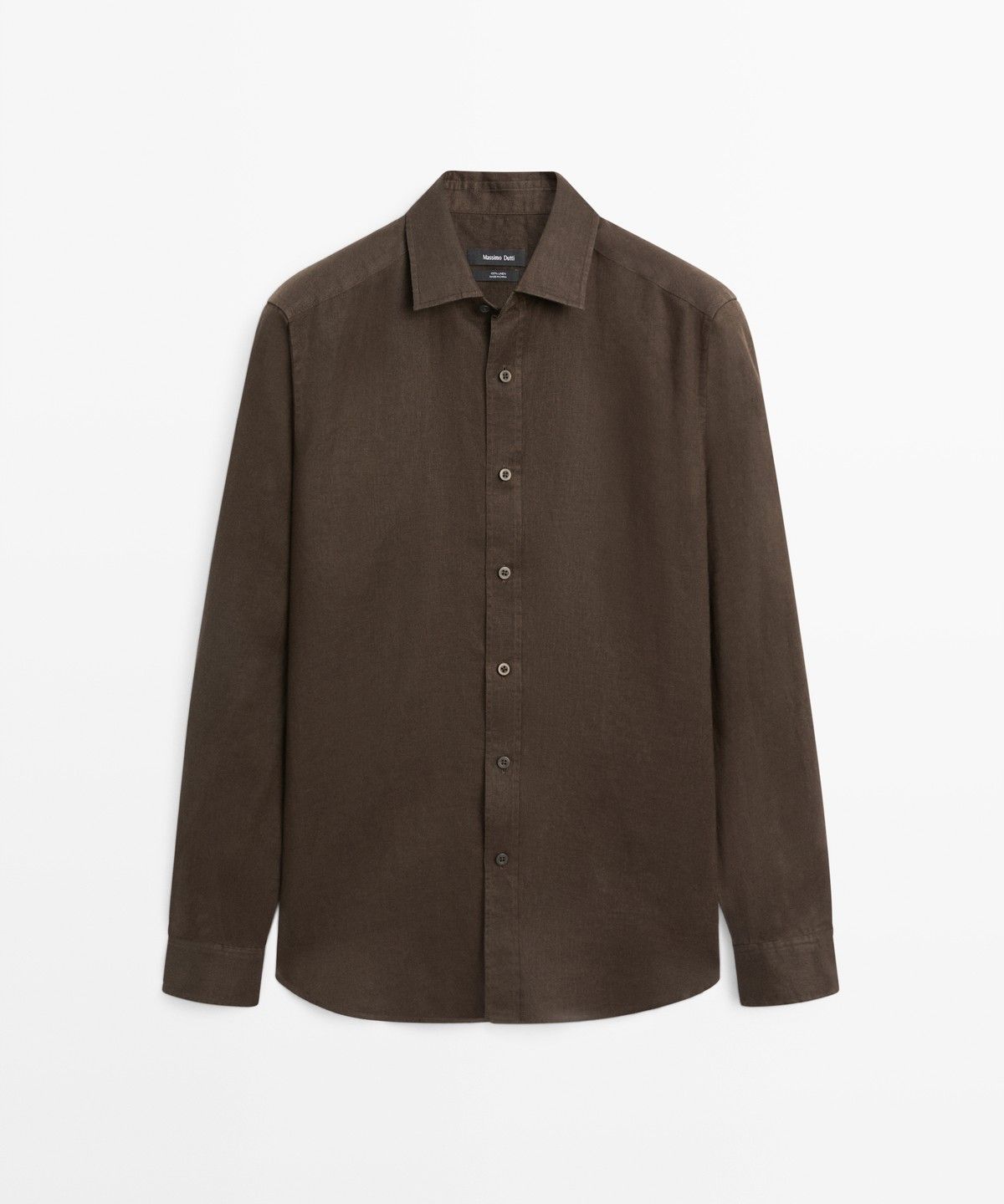 마시모두띠(MASSIMO DUTTI) 슬림 핏 100% 린넨 셔츠