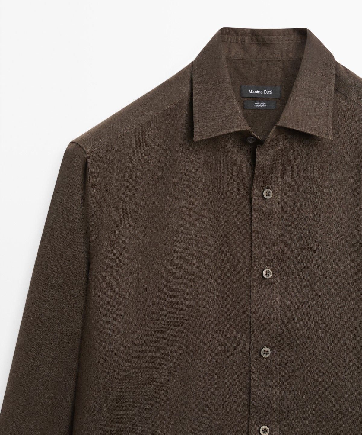 마시모두띠(MASSIMO DUTTI) 슬림 핏 100% 린넨 셔츠