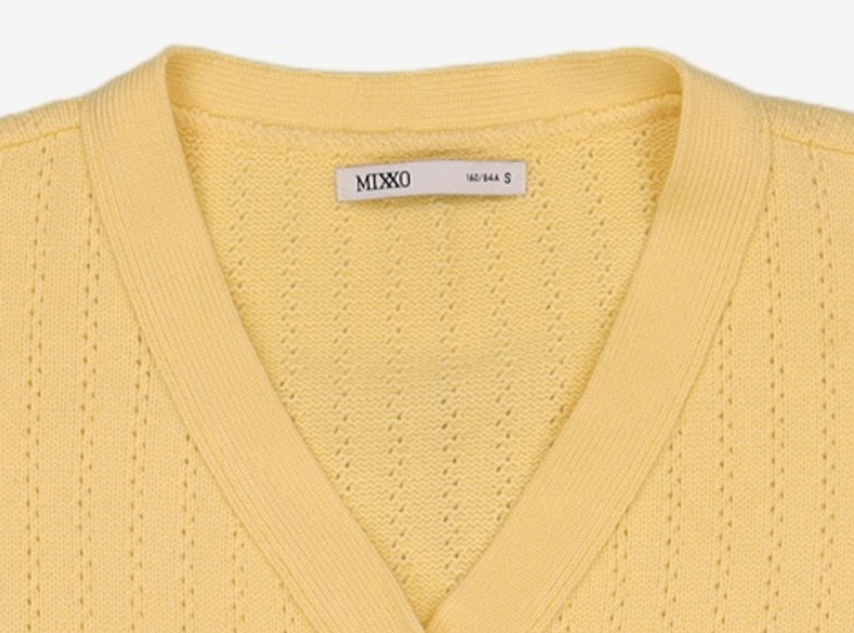 미쏘(MIXXO) 크롭 조직변형 가디건 MIWCKB213T S