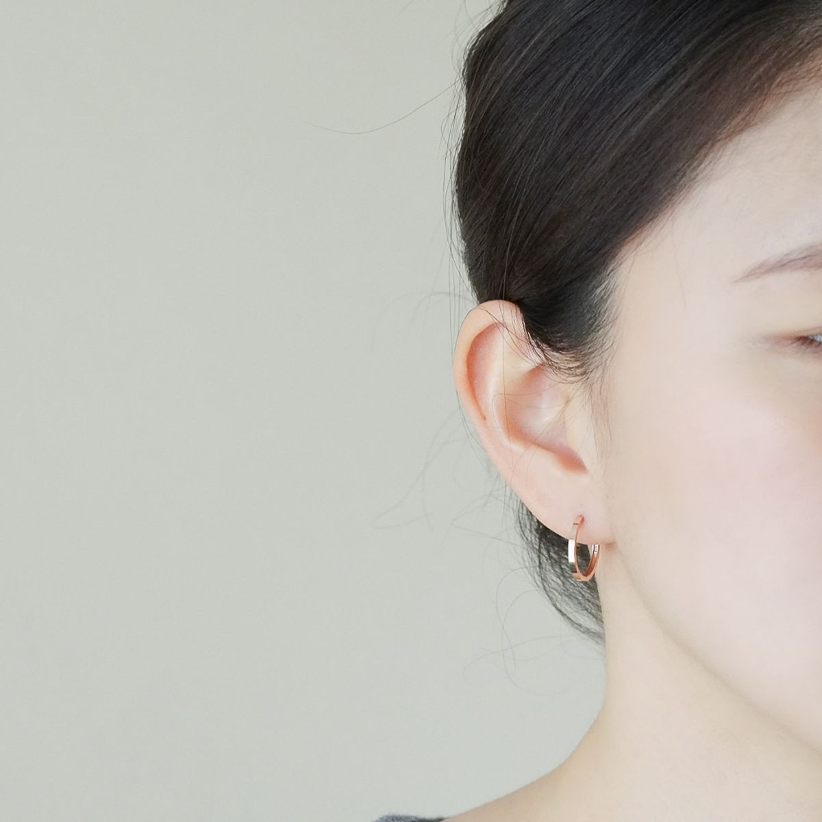 올은(ALLEUN) 14K 18K 평자 원터치 링 금 귀걸이 미니 데일리