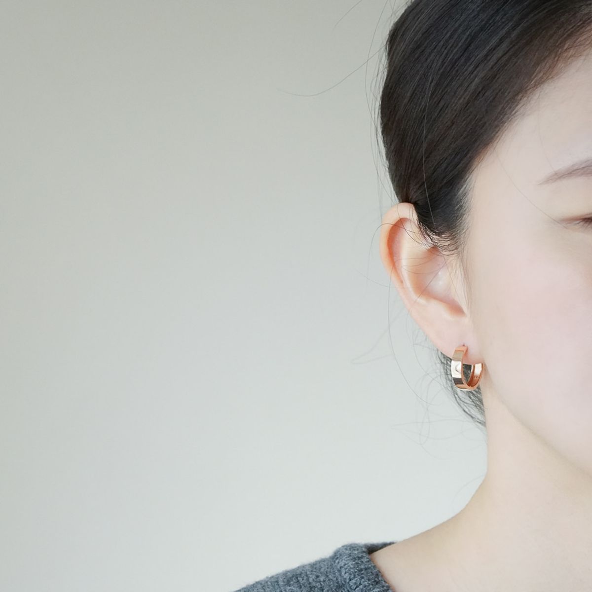 올은(ALLEUN) 14K 18K 평자 원터치 링 금 귀걸이 미니 데일리
