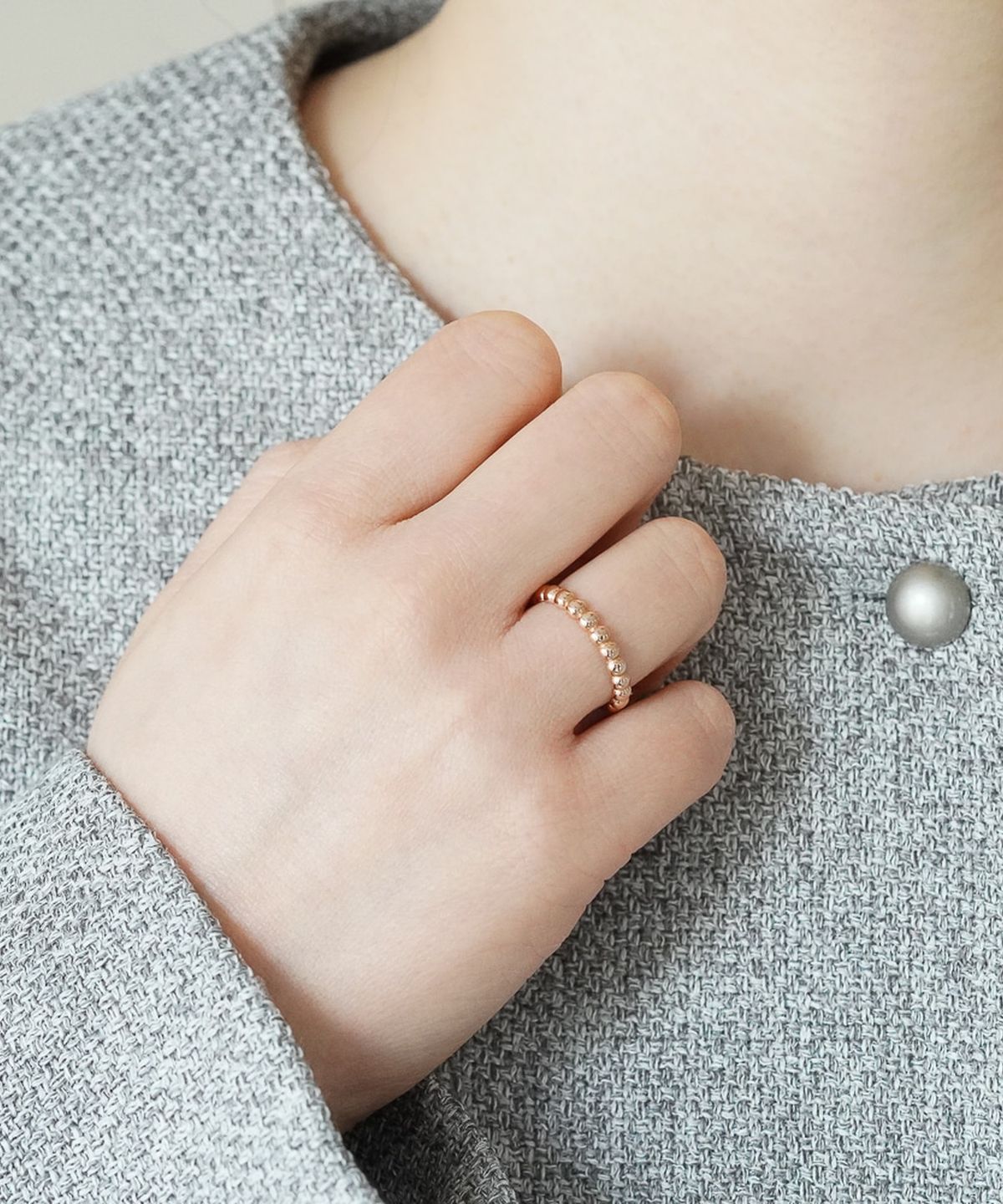올은(ALLEUN) 14K 18K 볼 금 반지 쥬얼리 레이어드