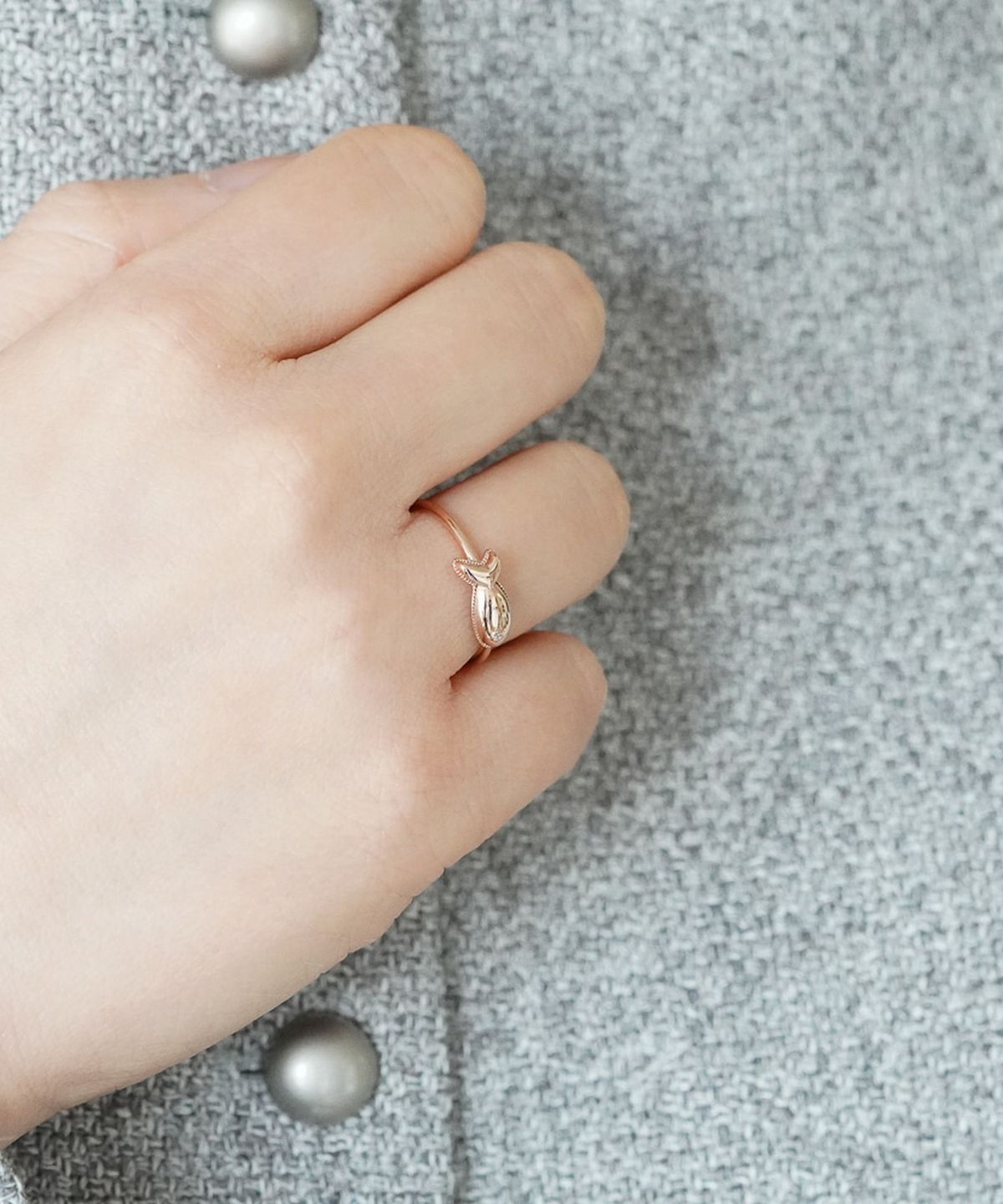 올은(ALLEUN) 14K 18K 물고기 금 반지 쥬얼리 레이어드 우정