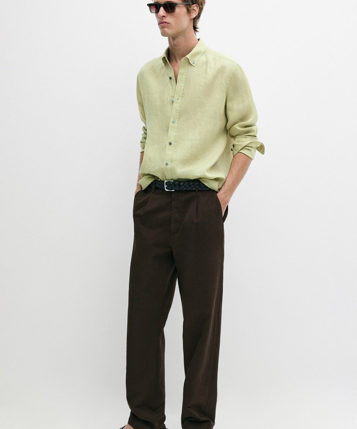 마시모두띠(MASSIMO DUTTI) 100% 린넨 레귤러핏 셔츠