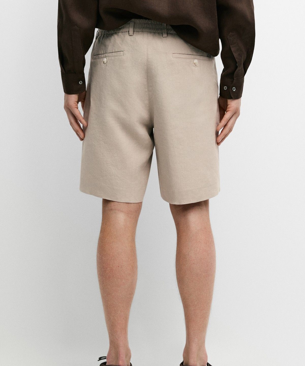 마시모두띠(MASSIMO DUTTI) 100% 린넨 버뮤다 쇼츠