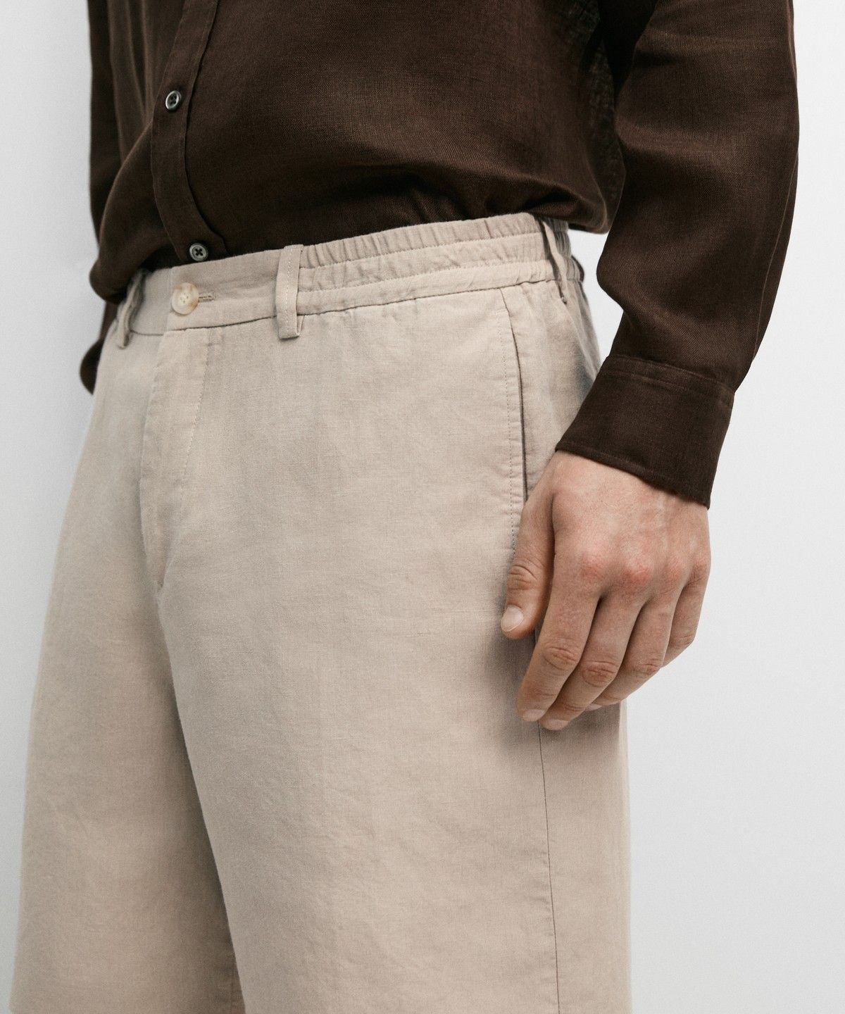 마시모두띠(MASSIMO DUTTI) 100% 린넨 버뮤다 쇼츠