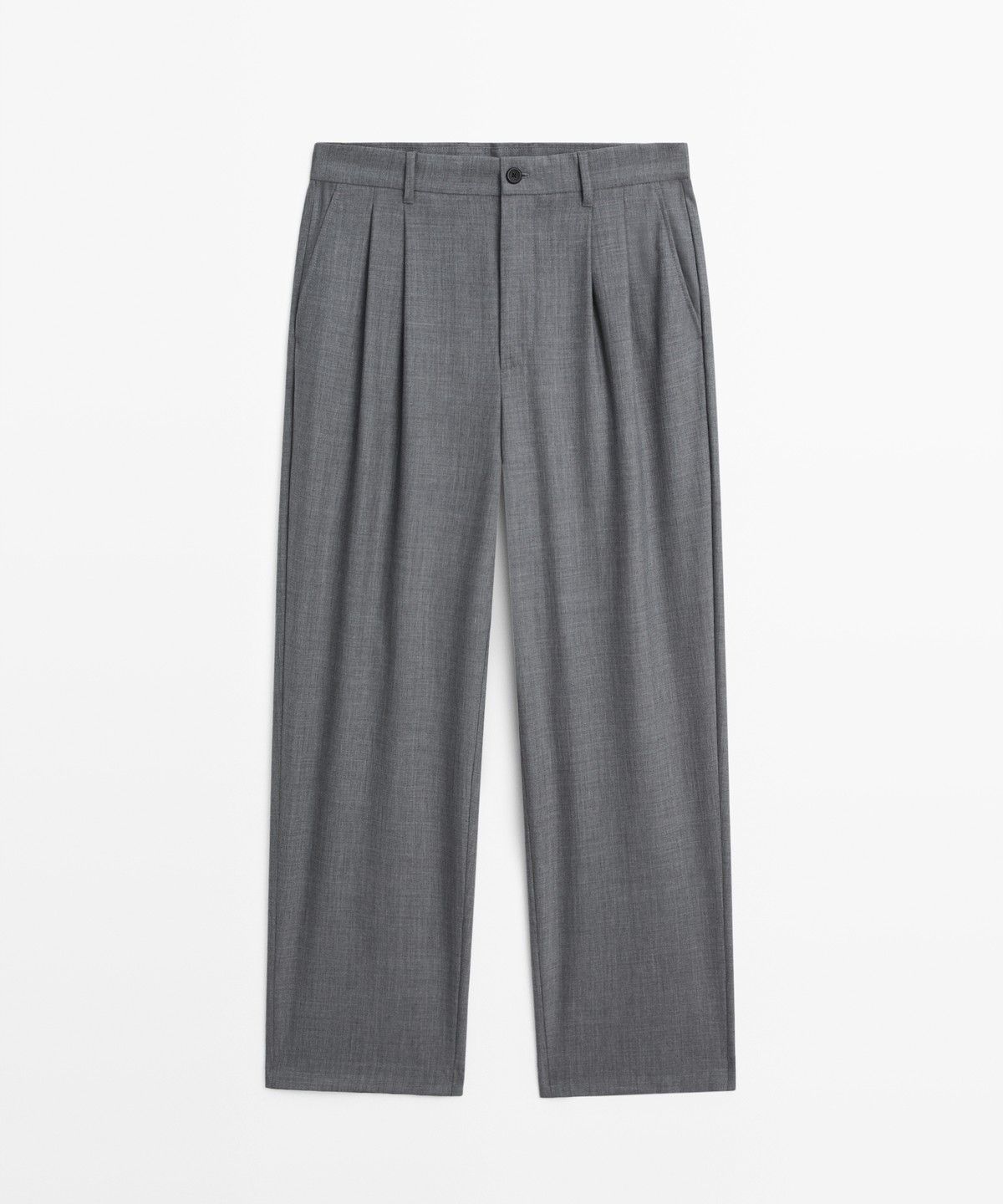 마시모두띠(MASSIMO DUTTI) 릴랙스 핏 핀턱 쿨 울 팬츠