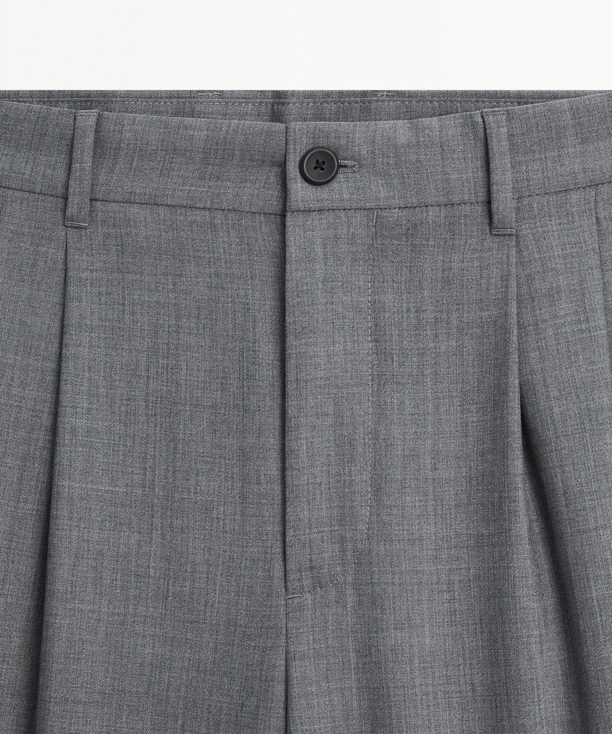 마시모두띠(MASSIMO DUTTI) 릴랙스 핏 핀턱 쿨 울 팬츠