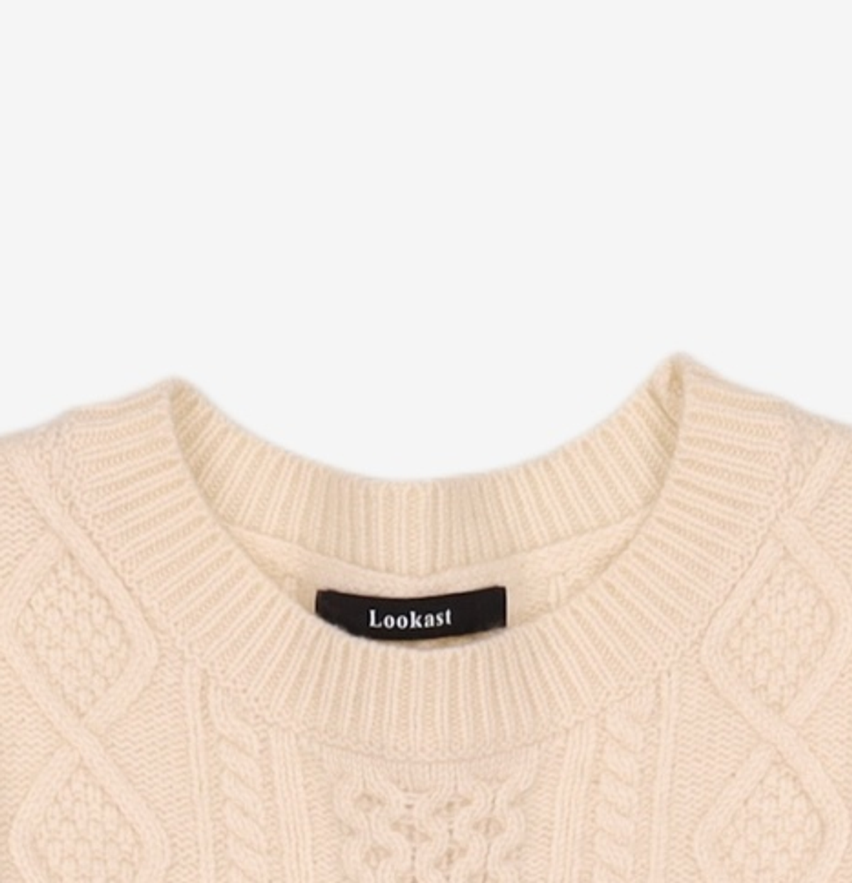 룩캐스트(LOOKAST) 아이보리 로우 케이블 울 니트 / IVORY ROWE CABLE WOOL KNIT ONE SIZE
