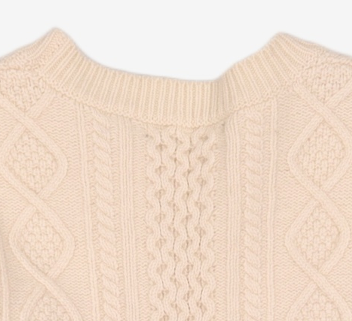 룩캐스트(LOOKAST) 아이보리 로우 케이블 울 니트 / IVORY ROWE CABLE WOOL KNIT ONE SIZE