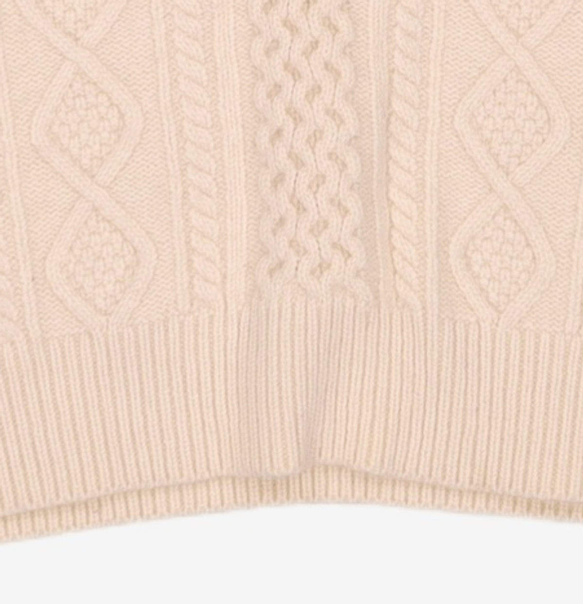 룩캐스트(LOOKAST) 아이보리 로우 케이블 울 니트 / IVORY ROWE CABLE WOOL KNIT ONE SIZE