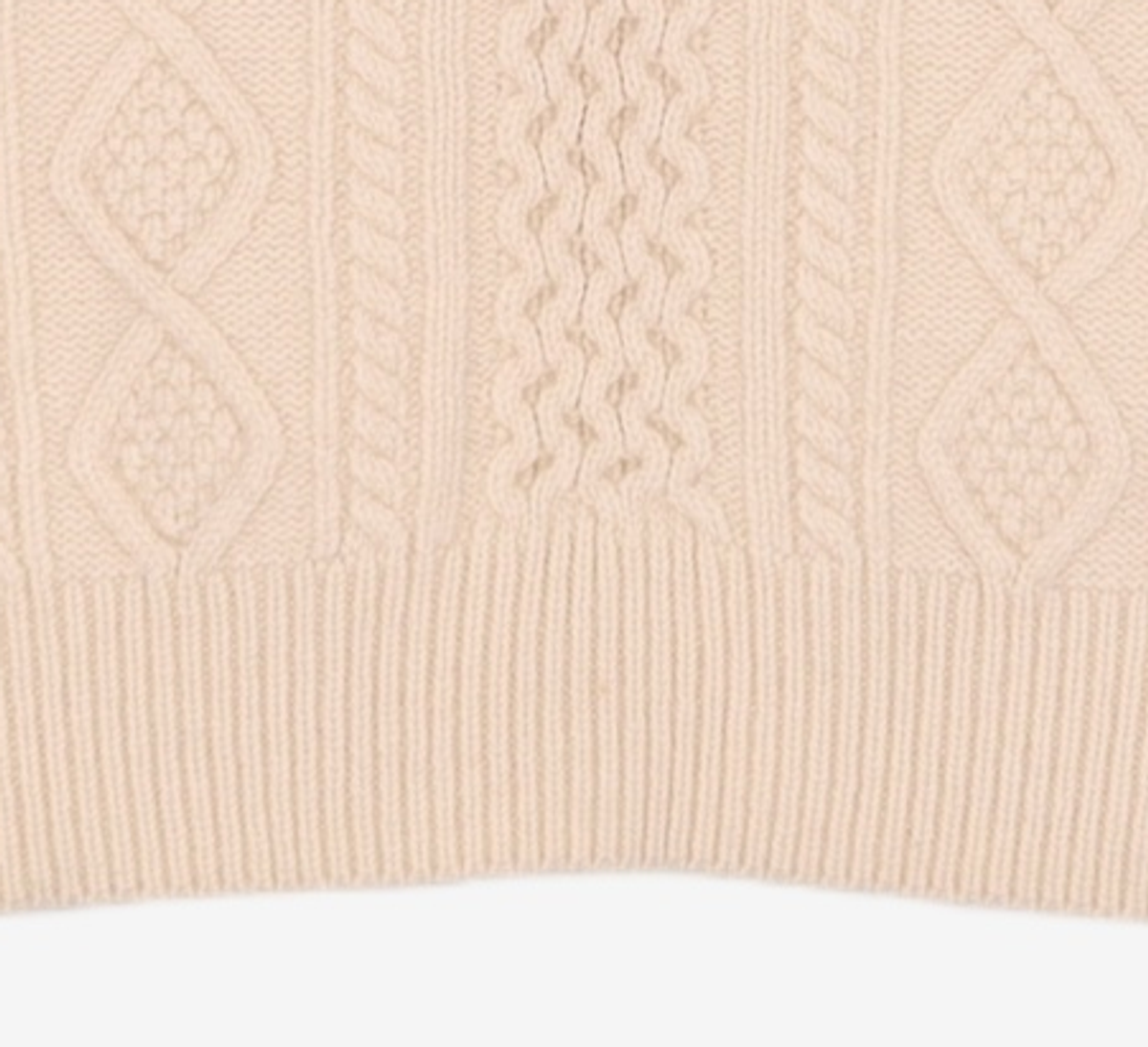 룩캐스트(LOOKAST) 아이보리 로우 케이블 울 니트 / IVORY ROWE CABLE WOOL KNIT ONE SIZE