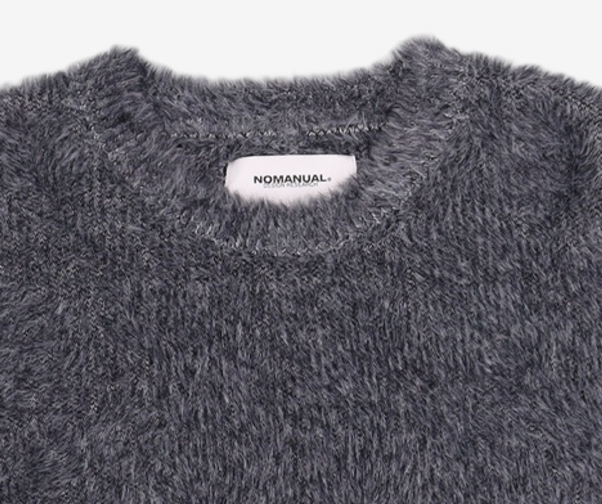 노매뉴얼(NOMANUAL) (시그니처종료)CROPPED HAIRY KNIT - 5 COLOR M