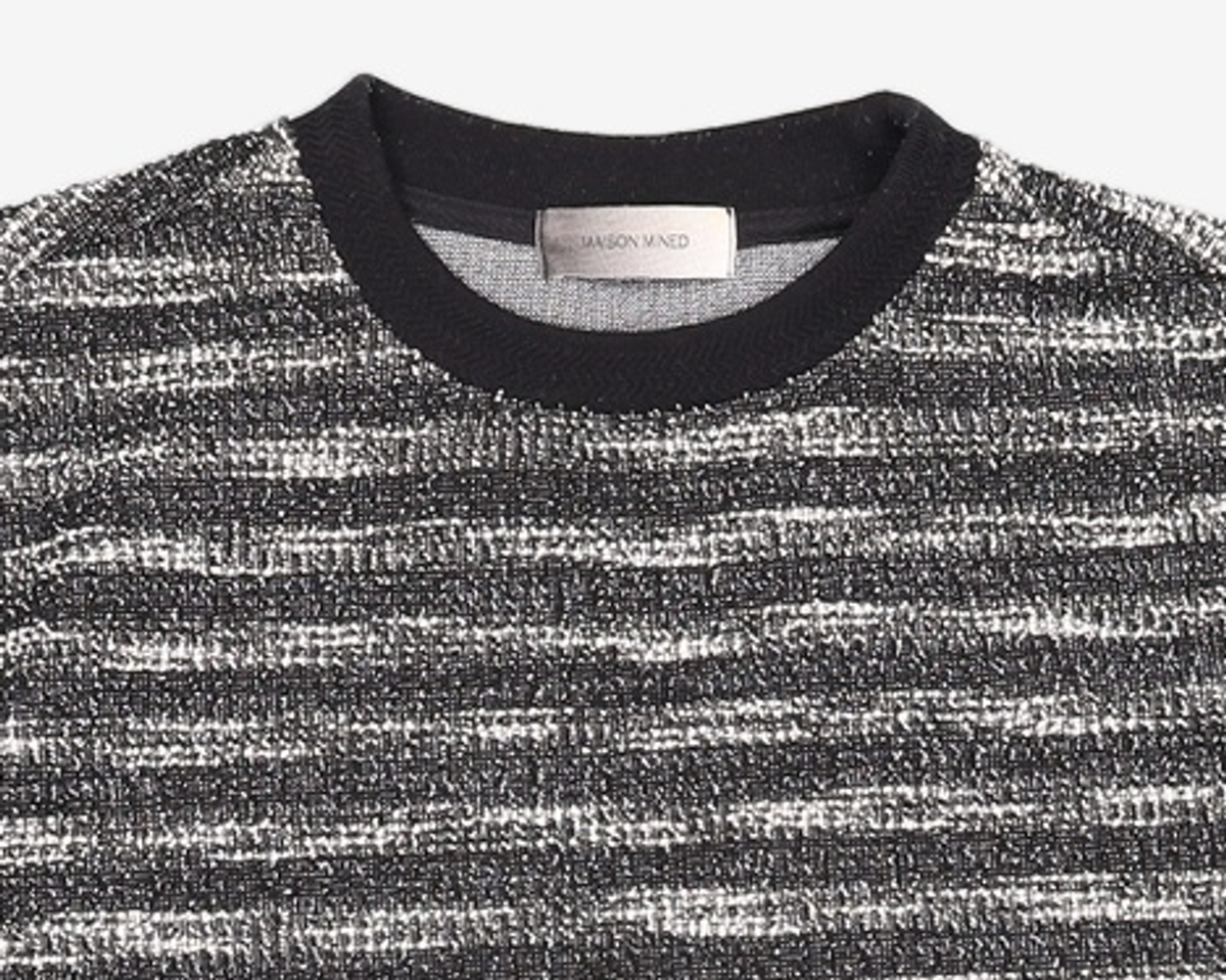 메종미네드(MAISON MINED) MIXED BOUCLE KNIT LONG SLEEVE BLACK M