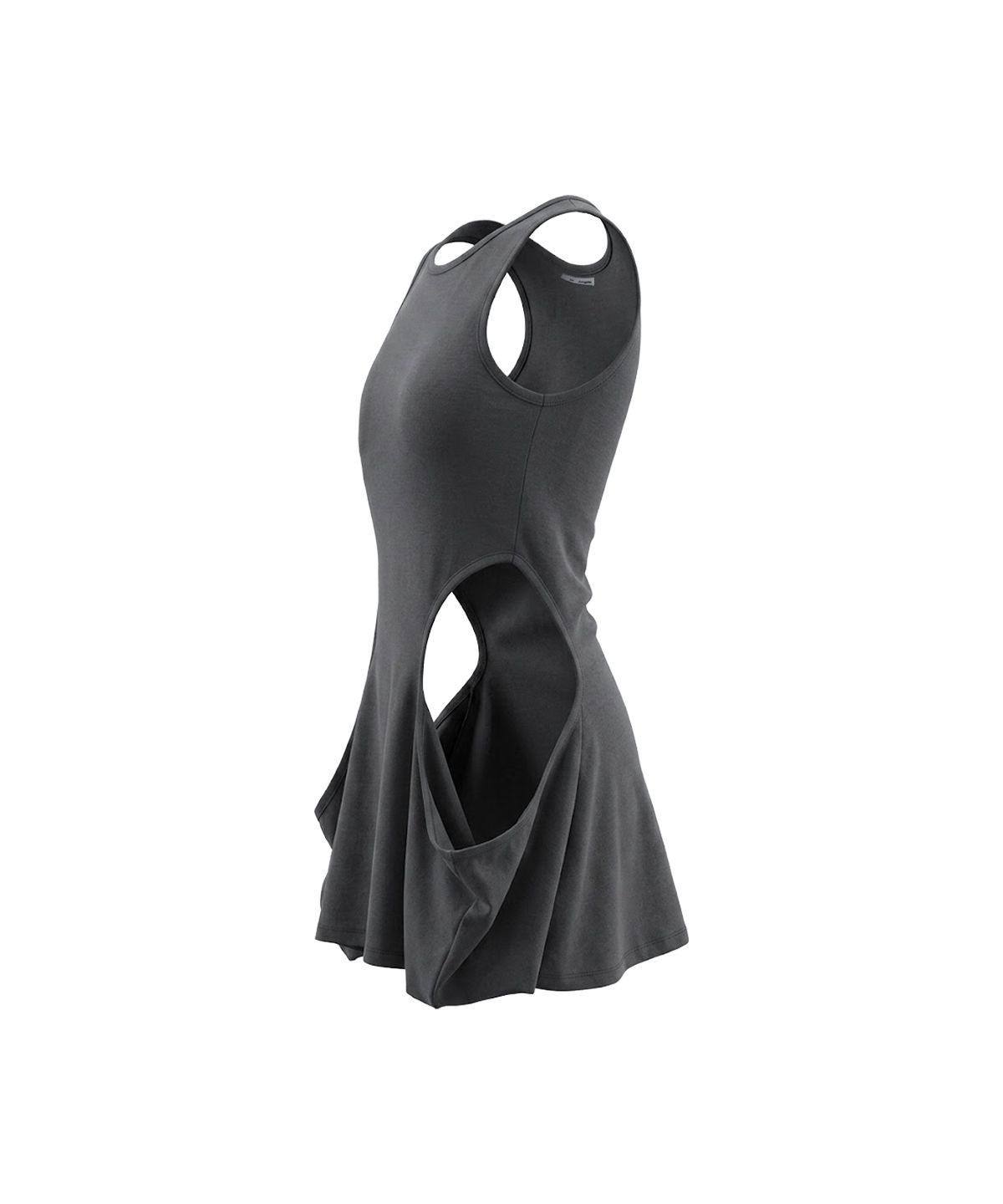 정도(JUNGDO) OPEN SLIT SLEEVELESS . CHARCOAL