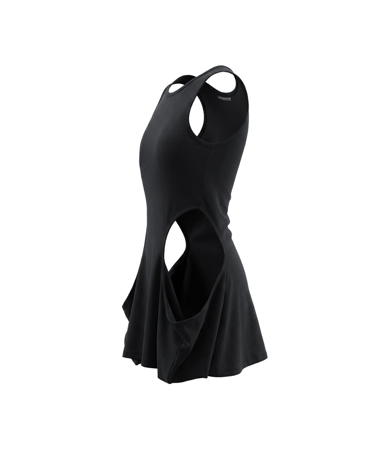 정도(JUNGDO) OPEN SLIT SLEEVELESS . BLACK