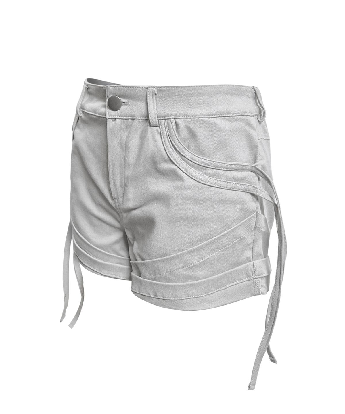 정도(JUNGDO) ARC STRAP ROLL SHORTS . LIGHT GREY