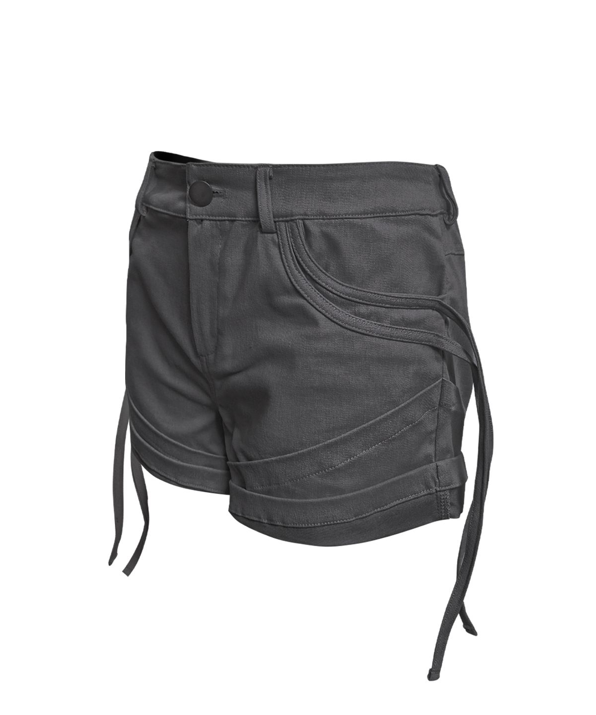 정도(JUNGDO) ARC STRAP ROLL SHORTS . CHARCOAL