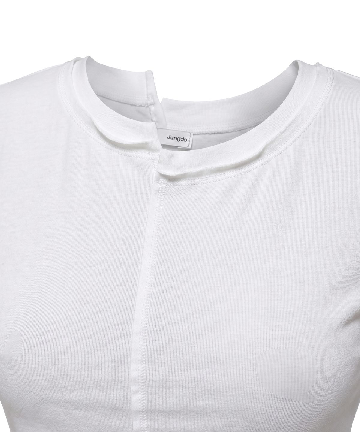 정도(JUNGDO) OFFSET HALF RAW TEE . WHITE