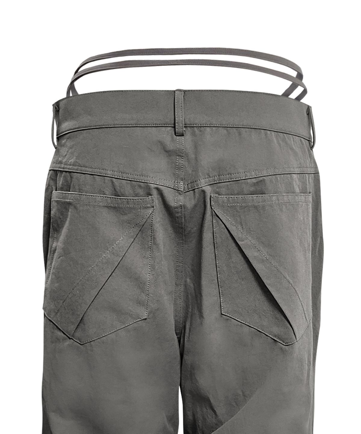 정도(JUNGDO) PELVIC STRAP CURVED PANTS . ASH GREY