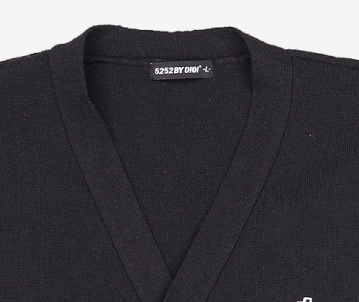 오아이오아이 컬렉션(OIOI COLLECTION) BASIC PATCH KNIT CARDIGAN [BLACK] L
