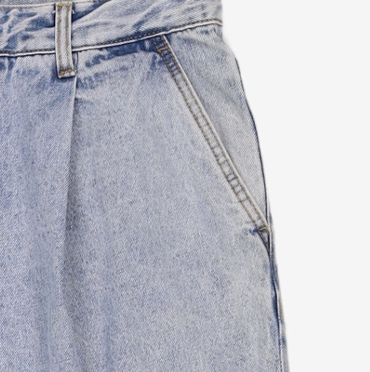 가먼트레이블(GARMENT LABLE) Proper Wide Denim Pants - Light Blue L