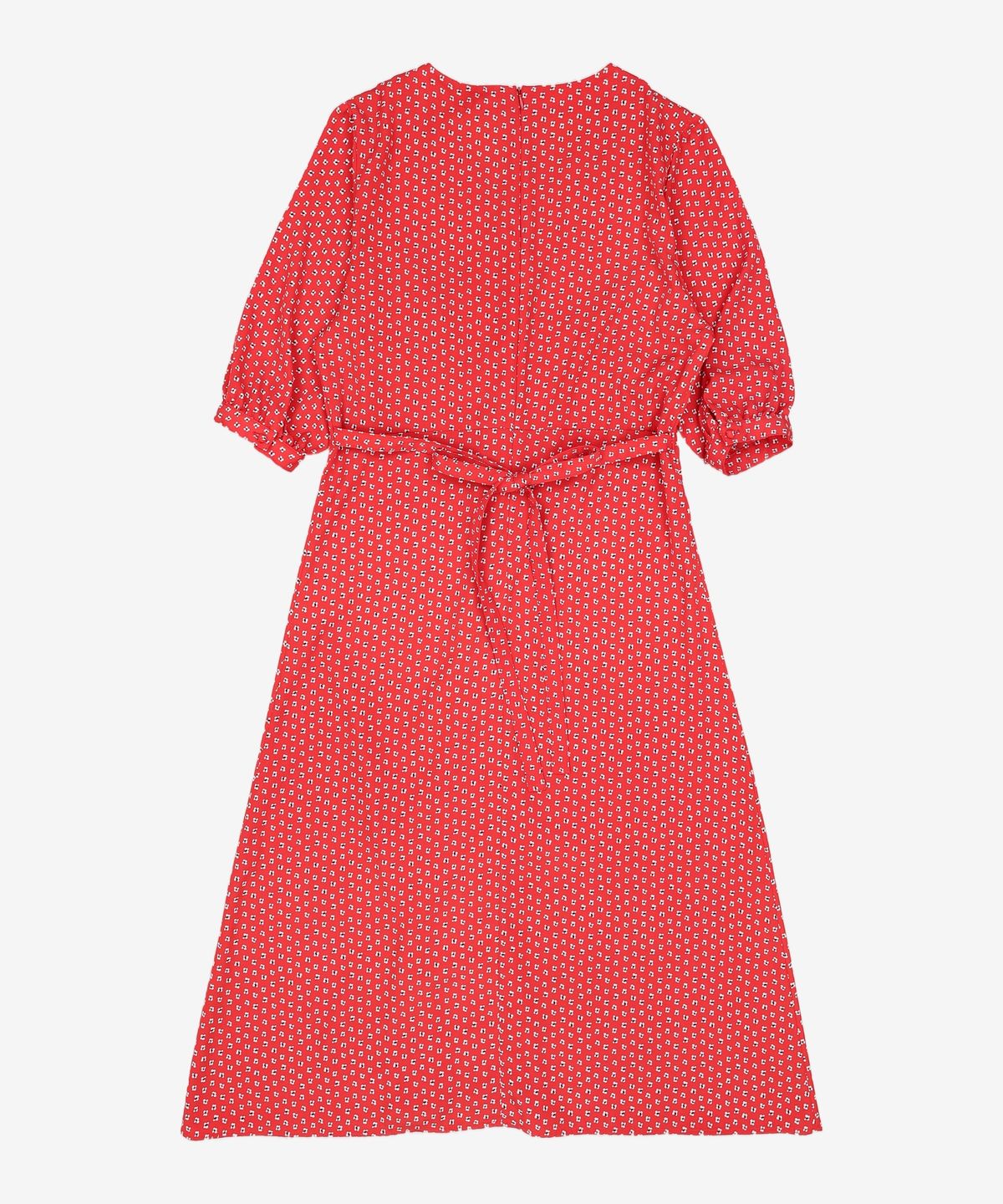 룩캐스트(LOOKAST) 레드 브이넥 프린팅 롱 드레스 / RED V NECK PRINTING LONG DRESS FREE