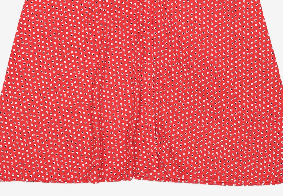 룩캐스트(LOOKAST) 레드 브이넥 프린팅 롱 드레스 / RED V NECK PRINTING LONG DRESS FREE