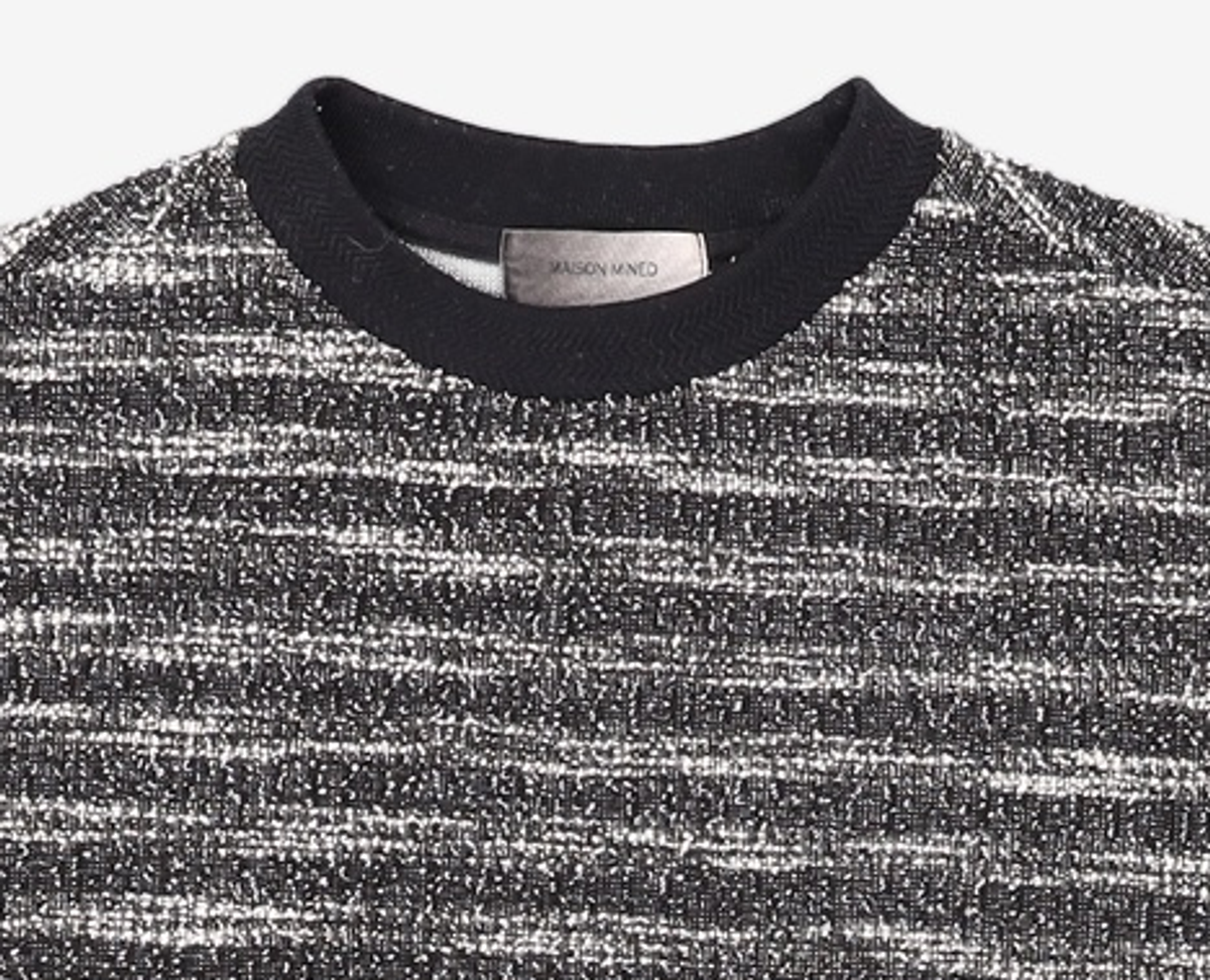메종미네드(MAISON MINED) MIXED BOUCLE KNIT LONG SLEEVE BLACK