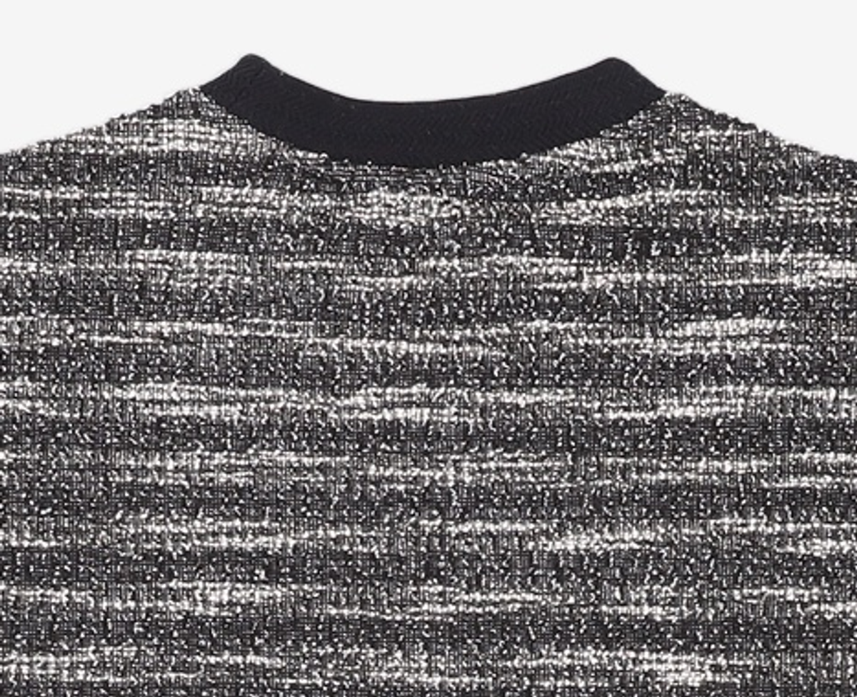 메종미네드(MAISON MINED) MIXED BOUCLE KNIT LONG SLEEVE BLACK