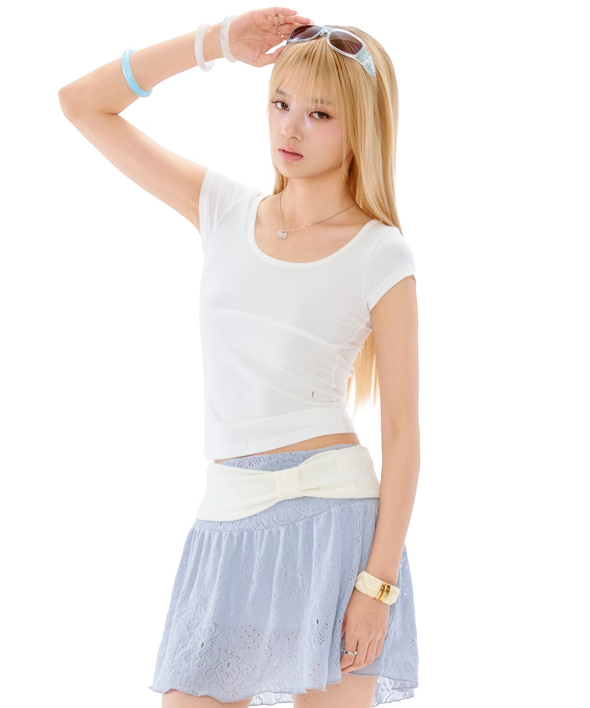 포어링(FORUSRING) Twinny button tee (white)