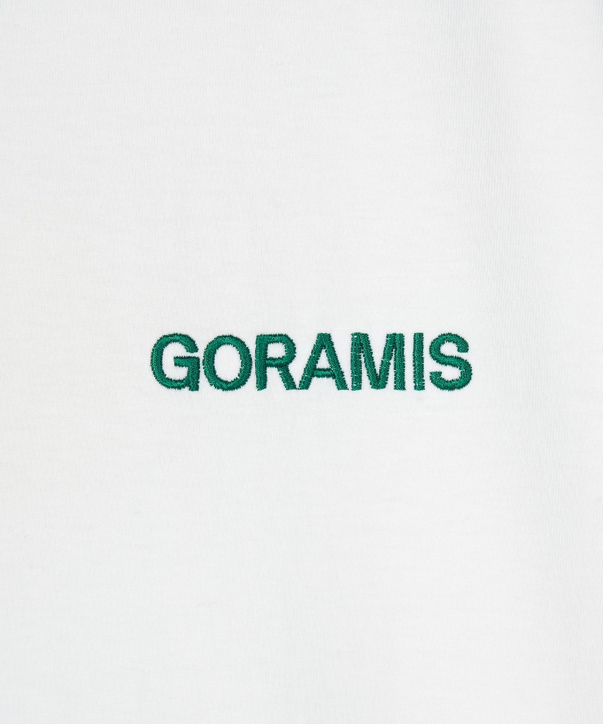 고라미스(GORAMIS) 로고 엠브로이더리 반팔 티셔츠 [WHITE]