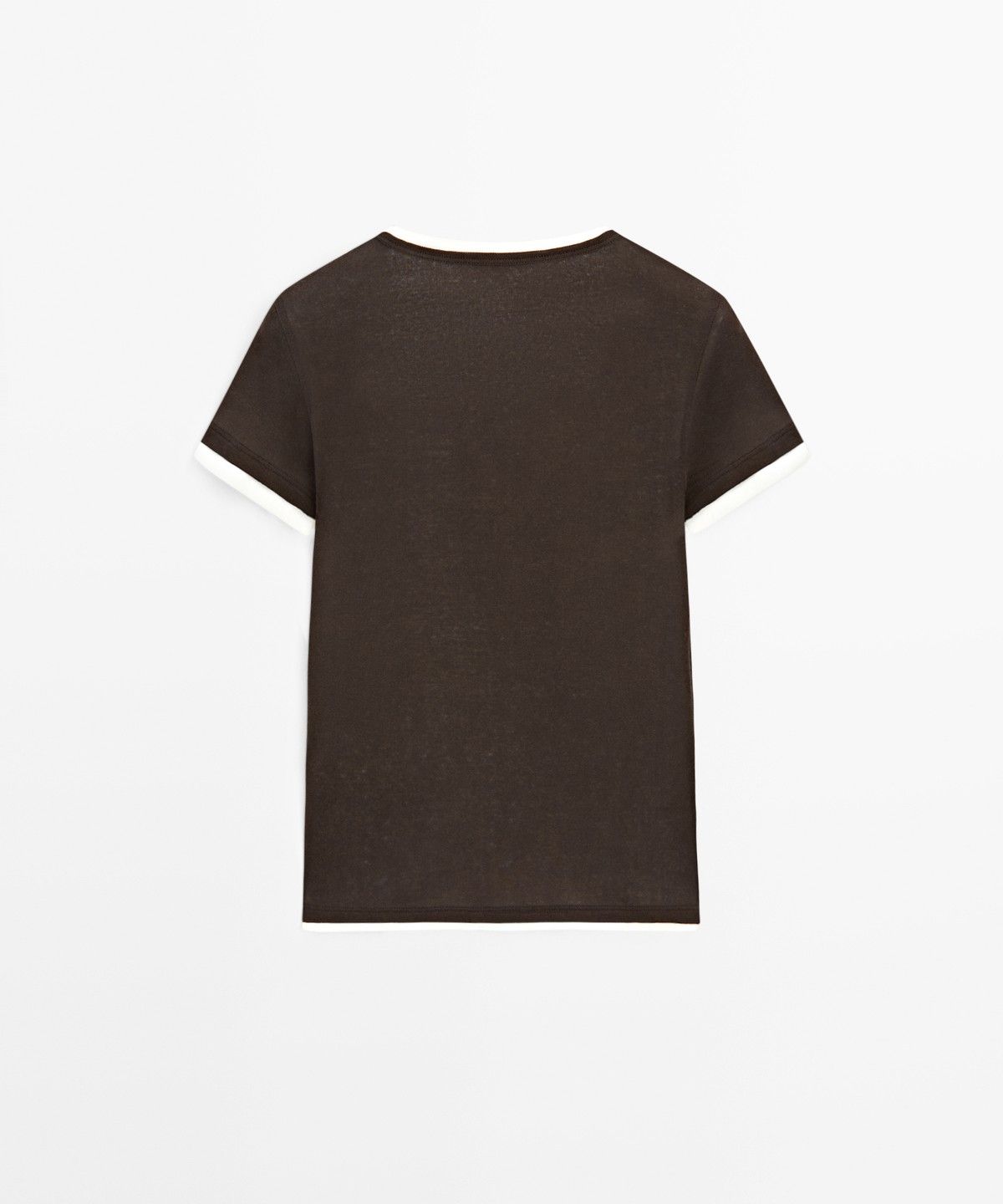마시모두띠(MASSIMO DUTTI) 100% 코튼 더블 레이어 반팔 티셔츠