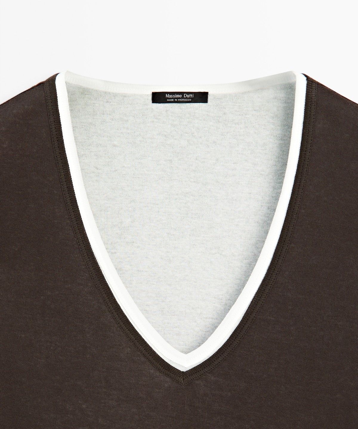 마시모두띠(MASSIMO DUTTI) 100% 코튼 더블 레이어 반팔 티셔츠