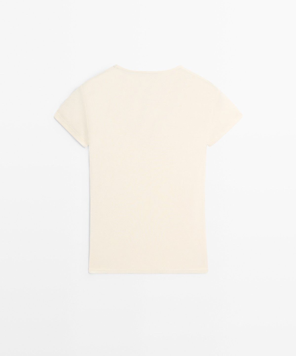 마시모두띠(MASSIMO DUTTI) 레이스 디테일 V넥 티셔츠