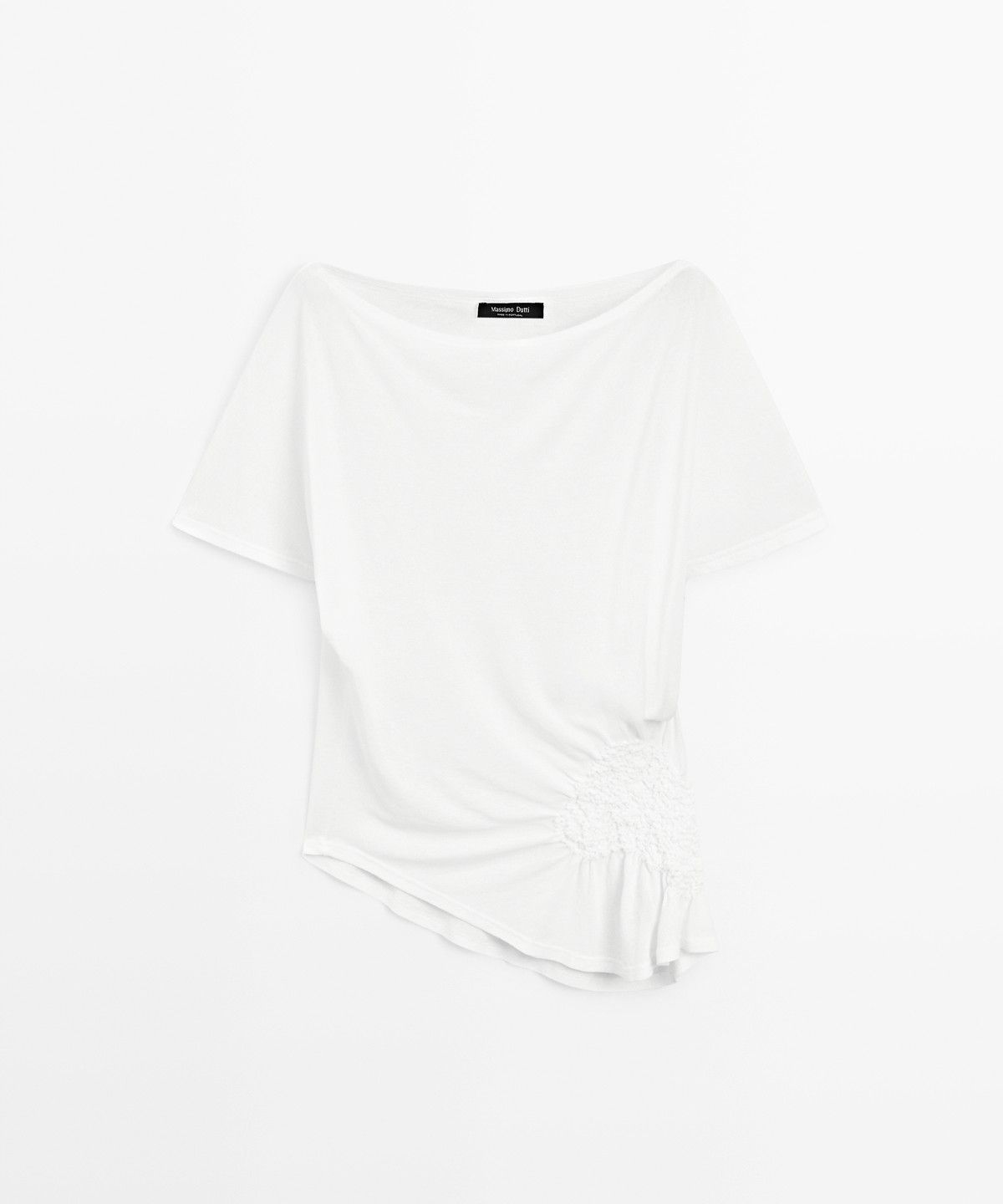 마시모두띠(MASSIMO DUTTI) 자수 디테일 비대칭 탑