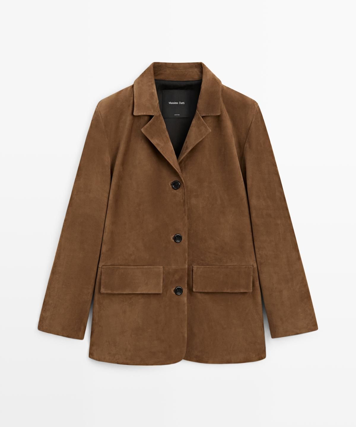 마시모두띠(MASSIMO DUTTI) 카멜 스웨이드 레더 블레이저