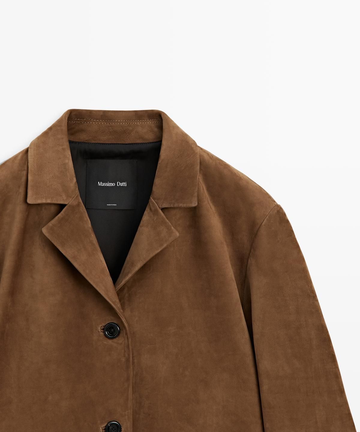 마시모두띠(MASSIMO DUTTI) 카멜 스웨이드 레더 블레이저