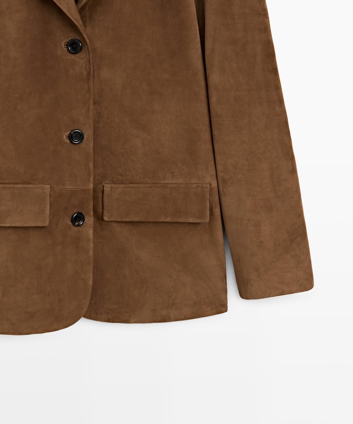 마시모두띠(MASSIMO DUTTI) 카멜 스웨이드 레더 블레이저