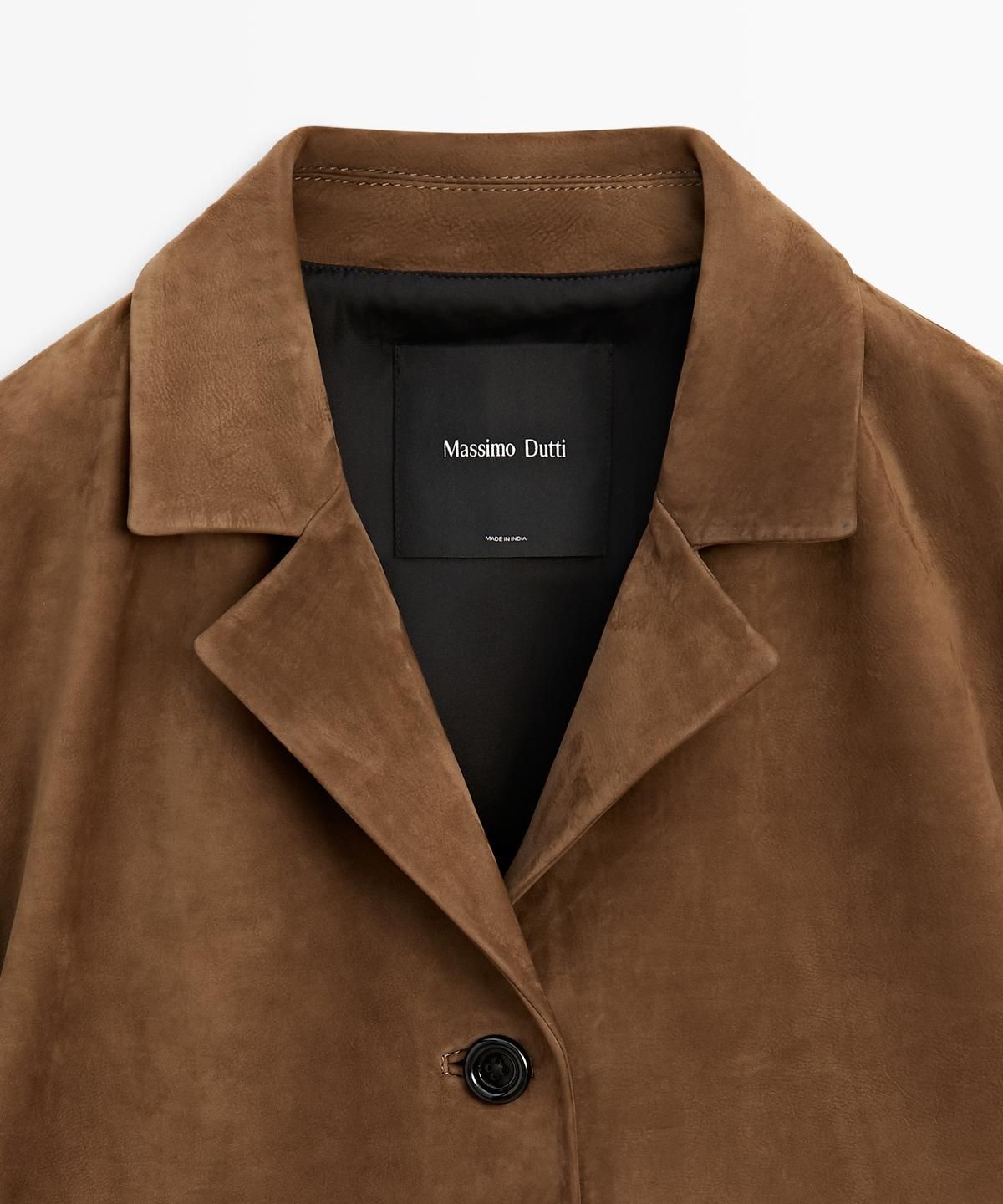 마시모두띠(MASSIMO DUTTI) 카멜 스웨이드 레더 블레이저