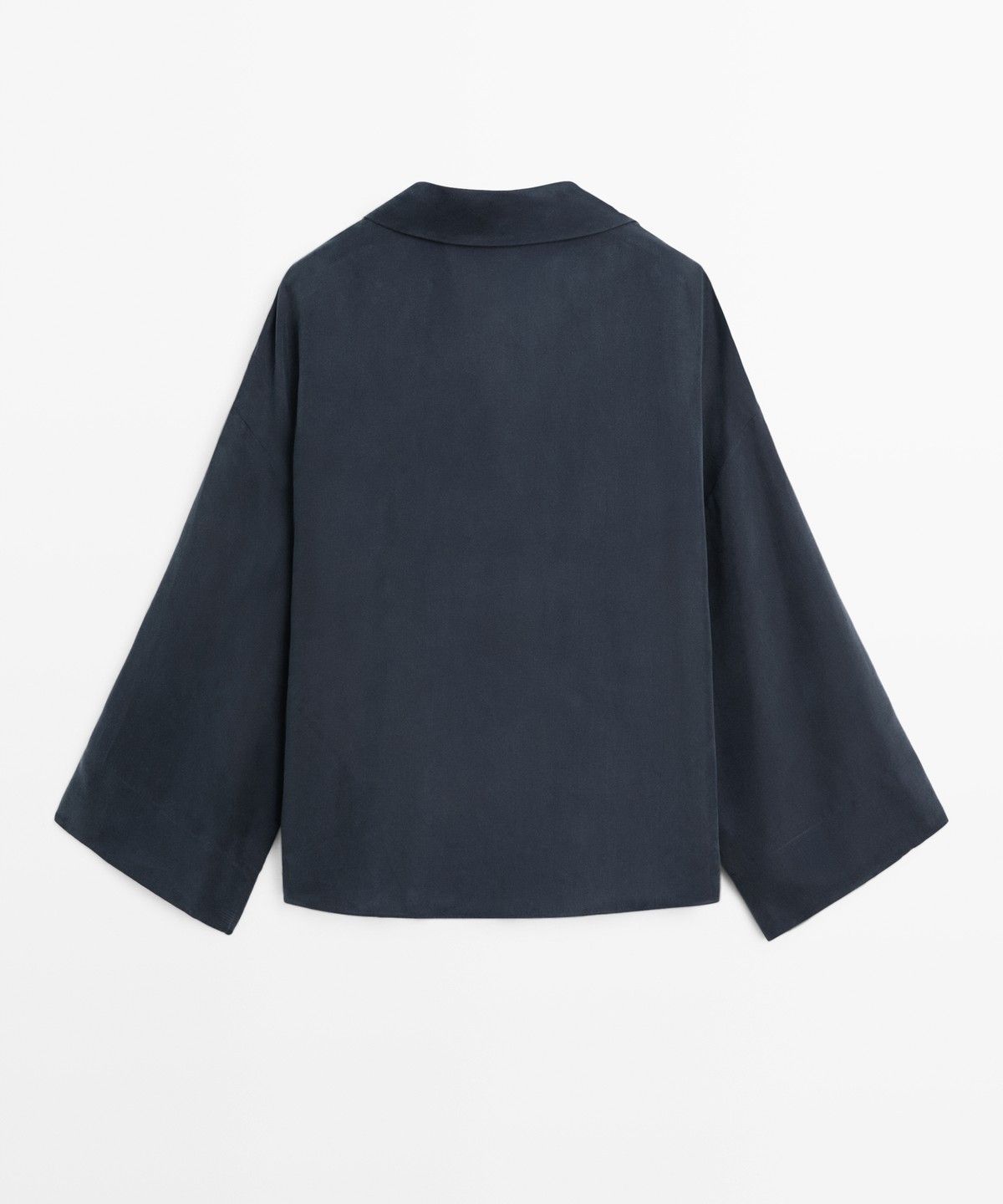 마시모두띠(MASSIMO DUTTI) 셔링 디테일의 플루이드 랩 블라우스