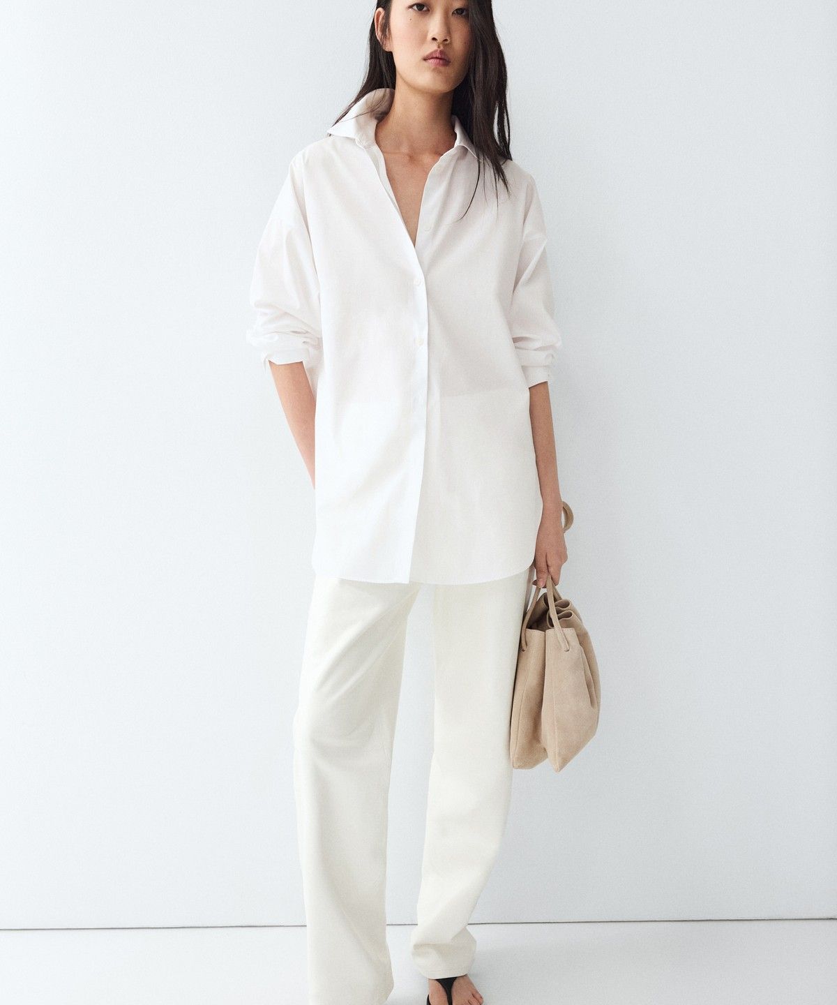 마시모두띠(MASSIMO DUTTI) 100% 코튼 포플린 셔츠