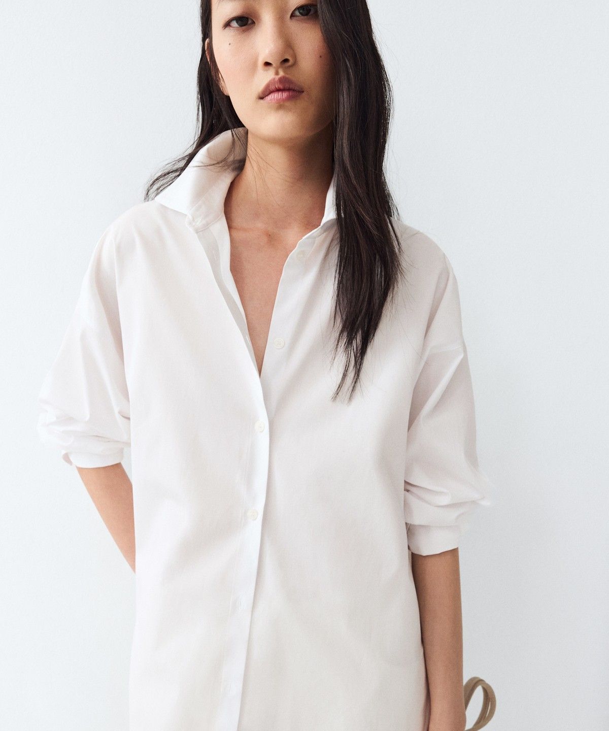 마시모두띠(MASSIMO DUTTI) 100% 코튼 포플린 셔츠
