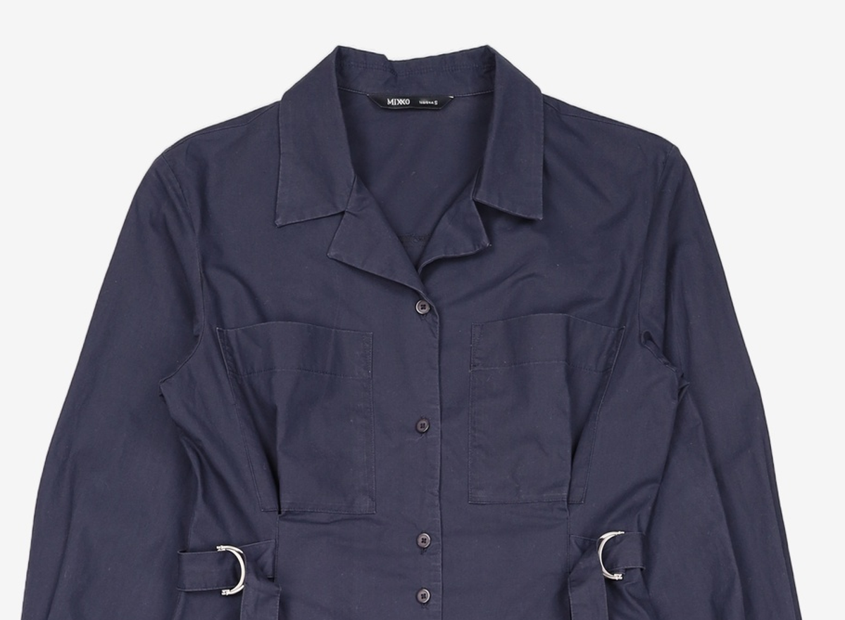 미쏘(MIXXO) 셔츠형 허리 포인트 원피스 MIWOWC412B S