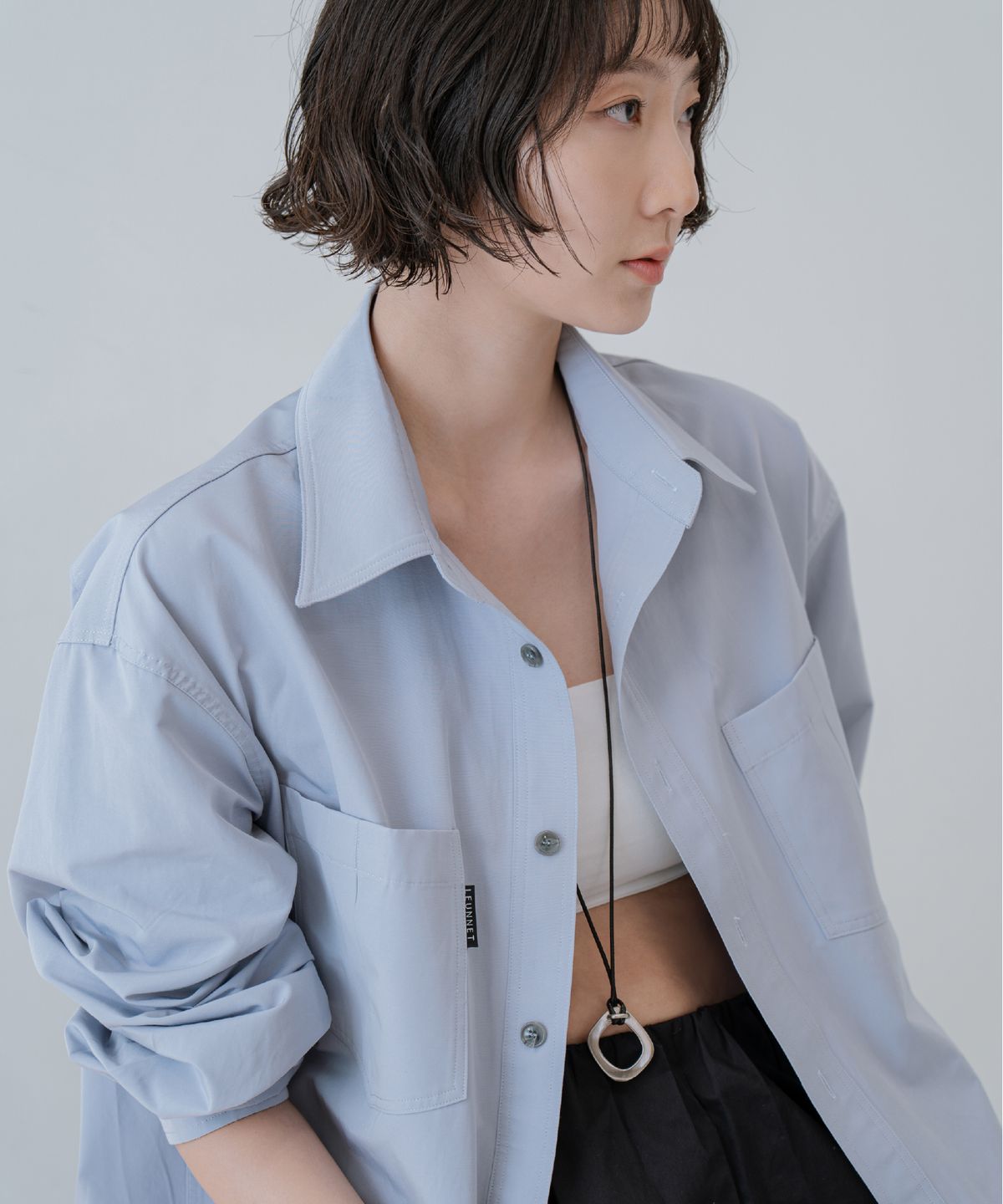 른넷(LEUNNET) 모븐 더블 포켓 셔츠 (Morven Double Pocket Shirt) / Blue Gray