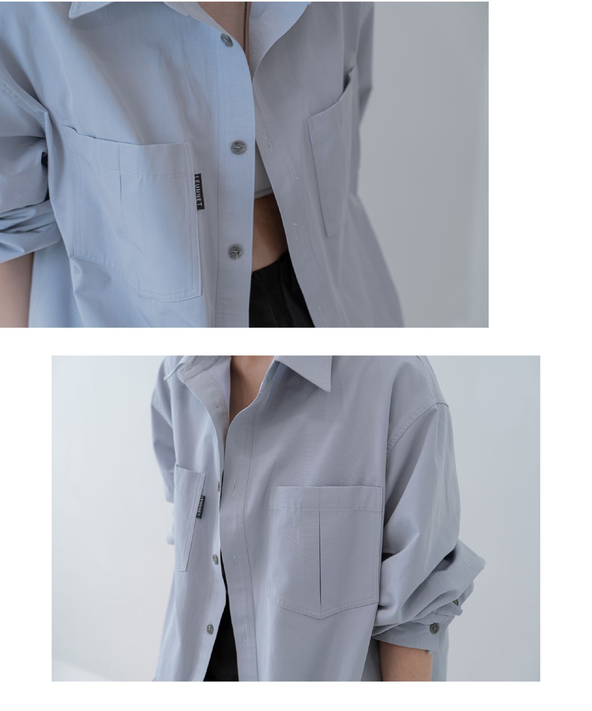 른넷(LEUNNET) 모븐 더블 포켓 셔츠 (Morven Double Pocket Shirt) / Blue Gray