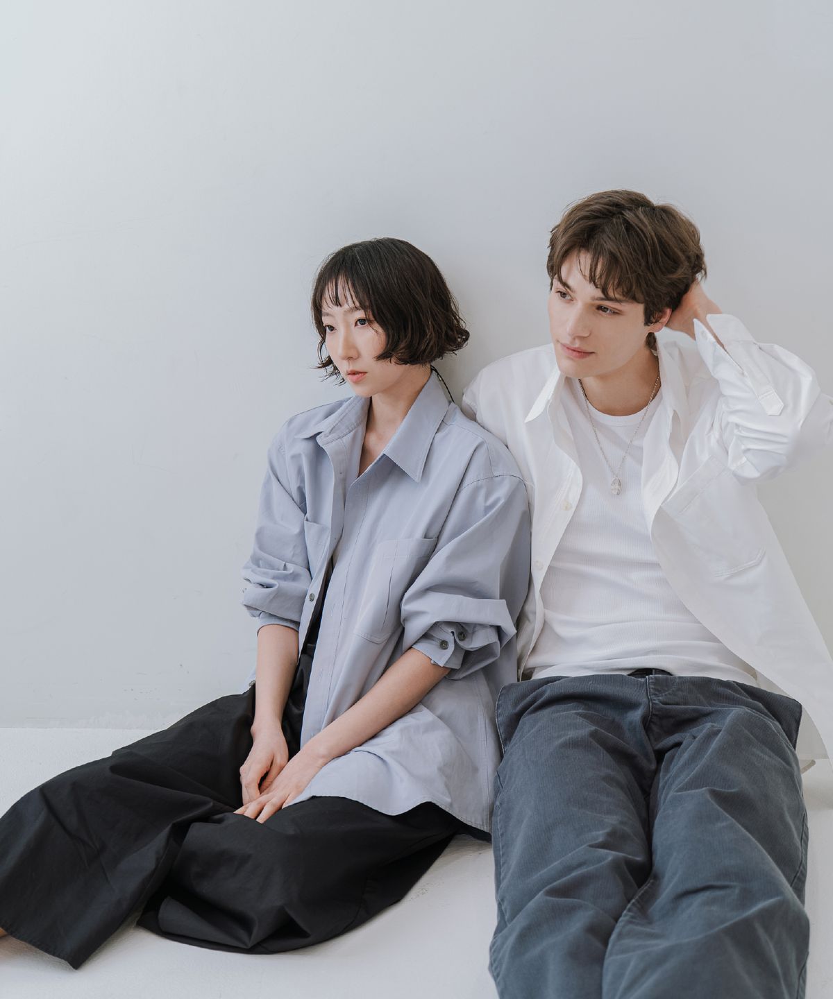 른넷(LEUNNET) 모븐 더블 포켓 셔츠 (Morven Double Pocket Shirt) / Blue Gray