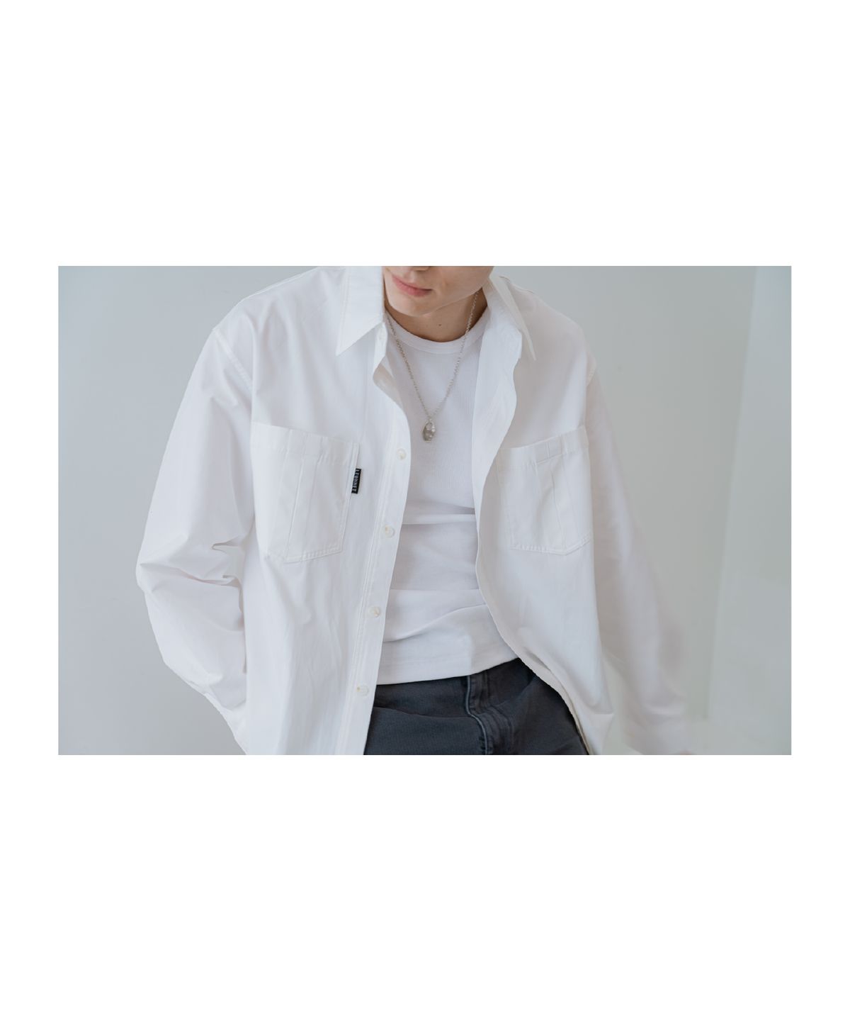 른넷(LEUNNET) 모븐 더블 포켓 셔츠 (Morven Double Pocket Shirt) / Pure White