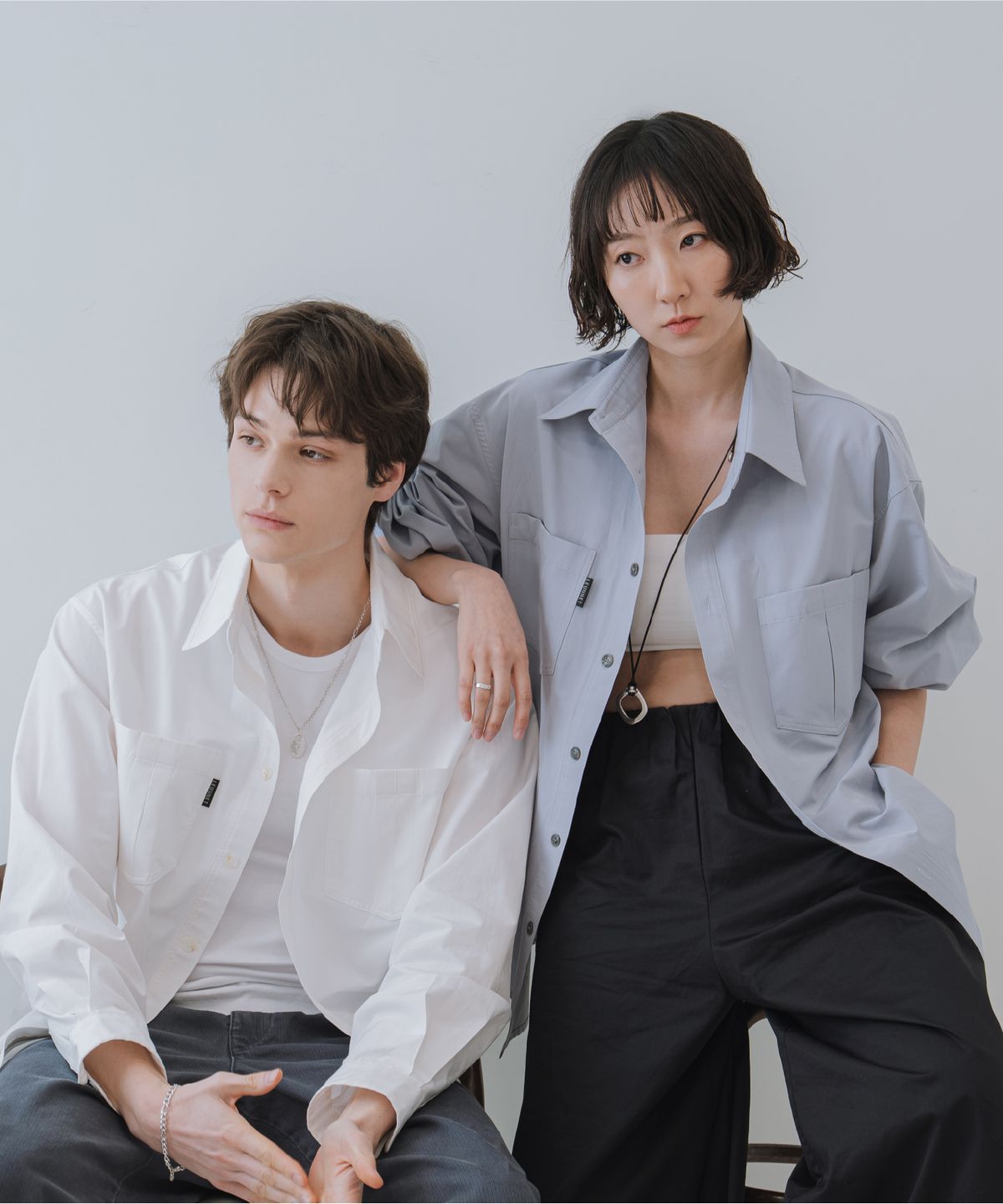른넷(LEUNNET) 모븐 더블 포켓 셔츠 (Morven Double Pocket Shirt) / Pure White