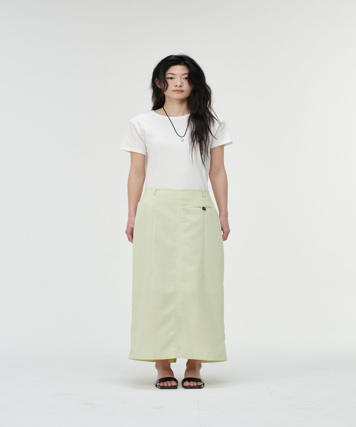 까롯(CARROTTE) Vintage Slub Cotton Ribbed Tee, White